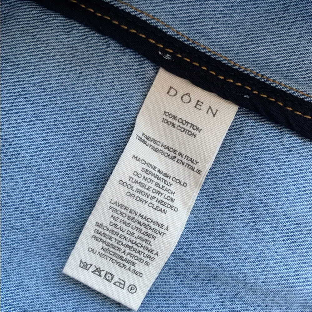 NWT Doen Pascual Cotton Denim Jean Corduroy Collar Barn Jacket Deveraux Wash - Picture 12 of 14